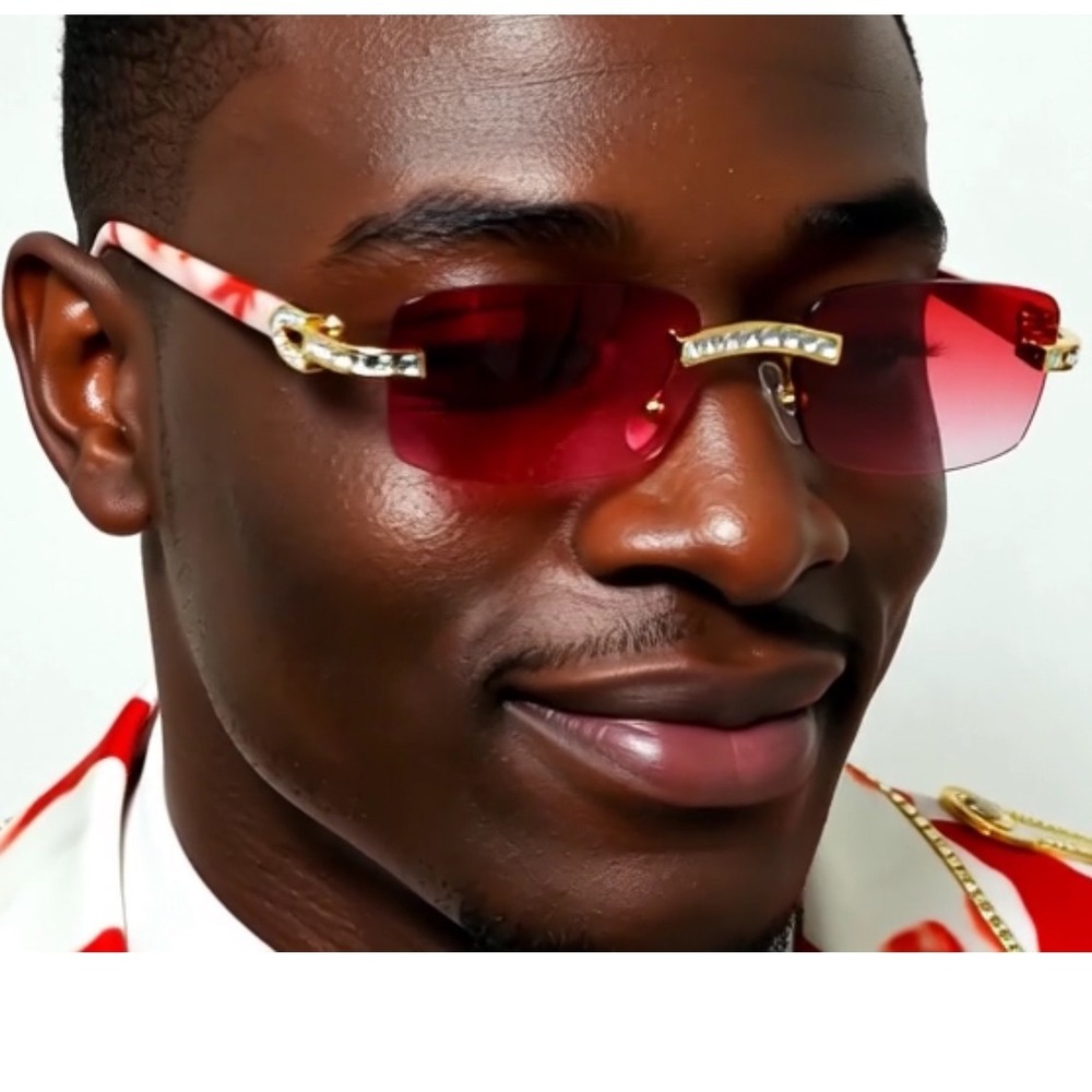 Mens Sunglasses Gold Crystal Marble designer inspired sparkling Cystals Chic New